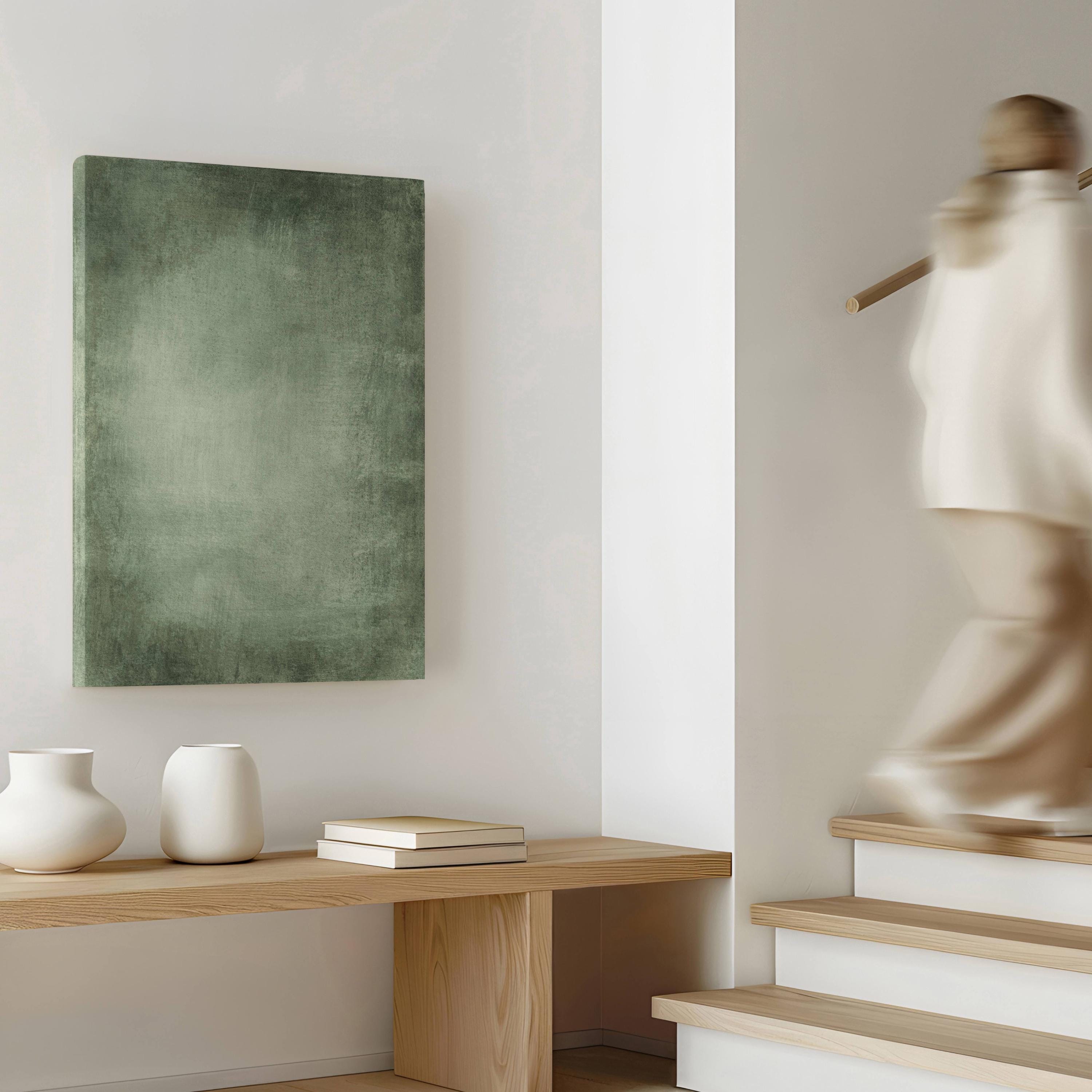 Sage Green Minimalist Canvas Wall Art, Floating Framed Wall Art Print ...