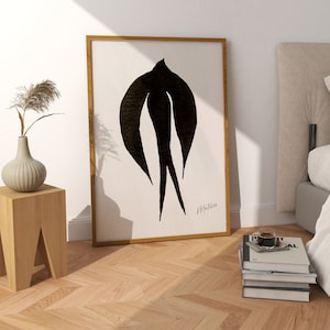 Beige Matisse Print Wall Art Print, Bird Poster, Beige Neutral Wall Art, Large Wall Art, Gallery Wall Set, Living Room Decor, Camera da letto, Henri