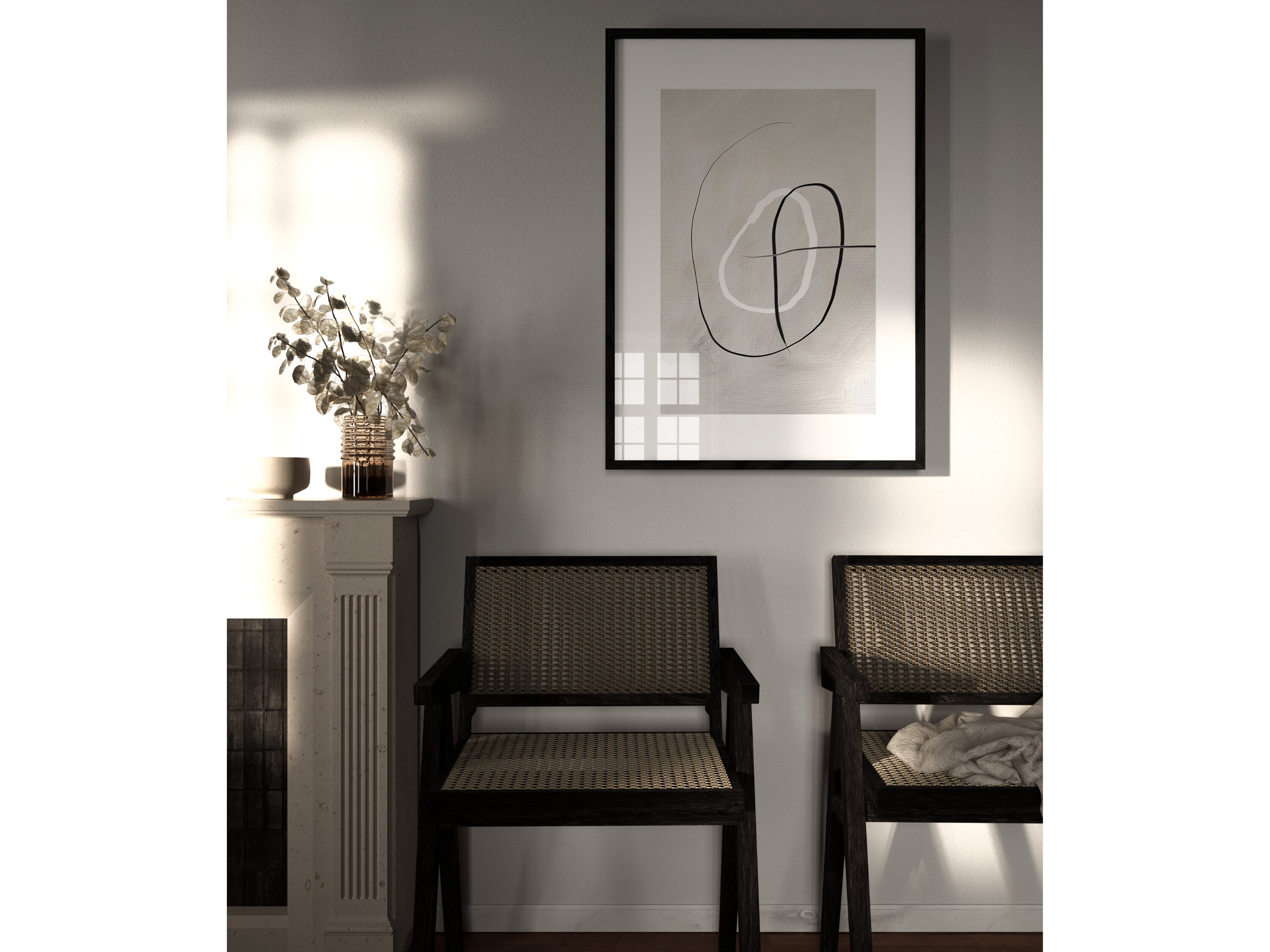 Neutral Minimalist Wall Art, Set of 3 Prints, Abstract Art, Line Art ...