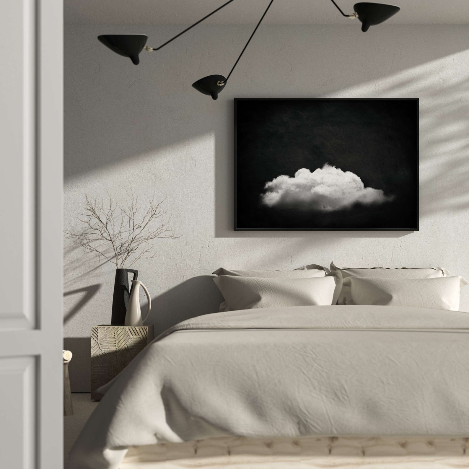 Black Cloud Print · Minimalist Wall Art · Cloud Poster · Abstract Art