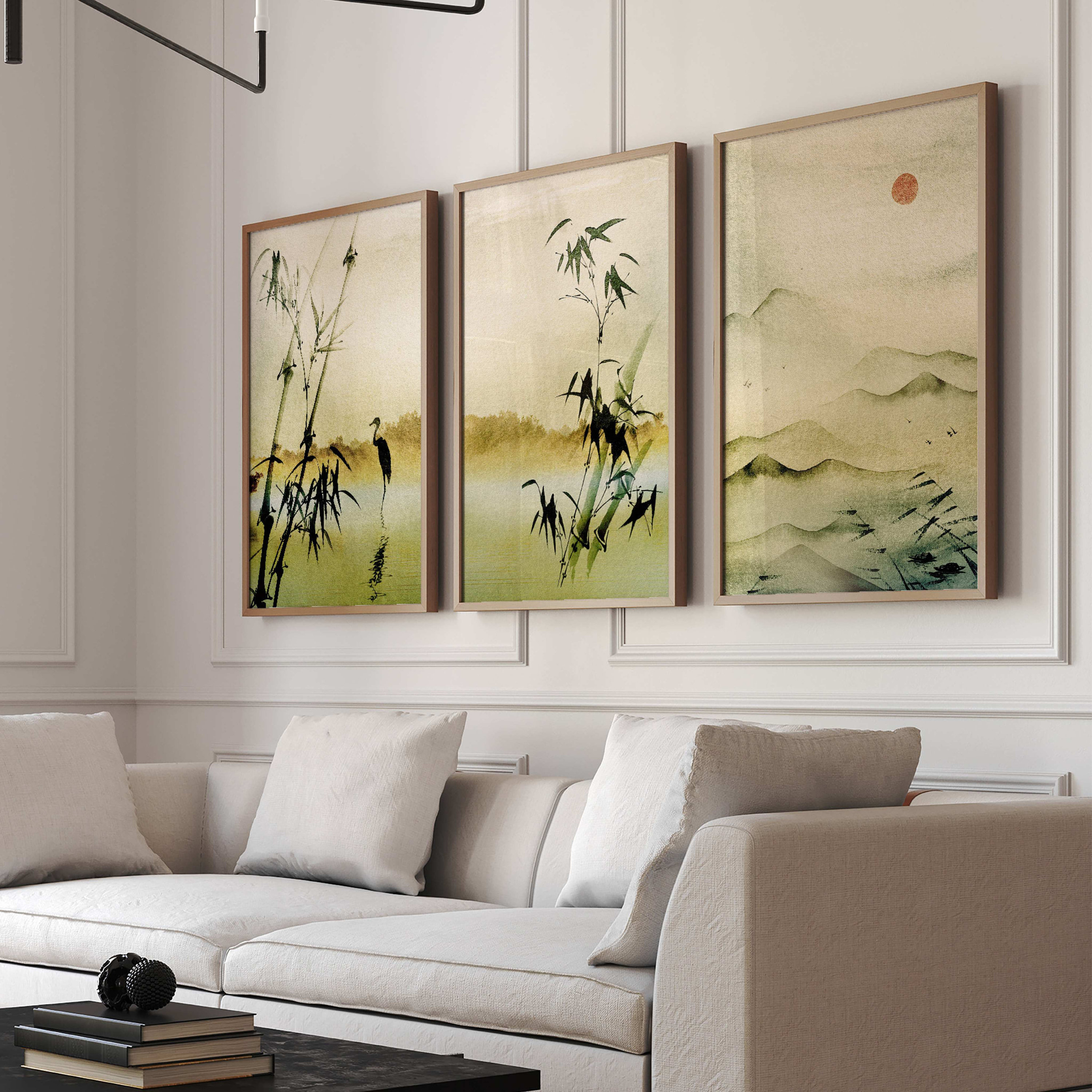 Japanese Wall Art, Set of 3 Prints, Japandi Decor, Mountain Wall Art ...