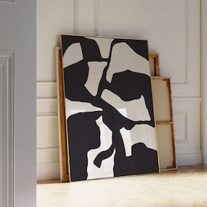Black & White Abstract Wall Art Print, Large Wall Art, Geometric, Modern, Japandi Decor, Scandi, Minimalist Wall Art, Living Room Decor