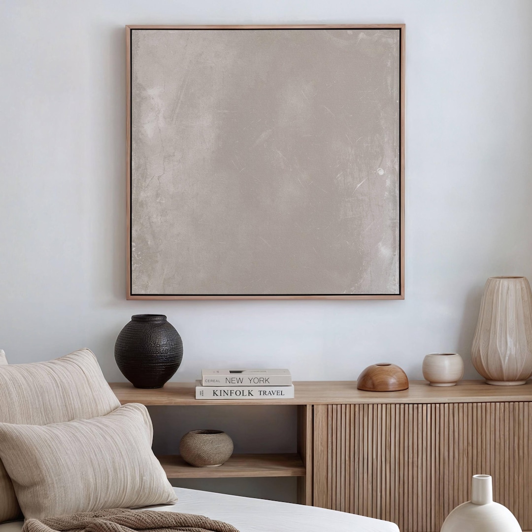 Neutral Wabi Sabi Canvas Wall Art, Square Print, Abstract Art, Large ...