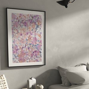 Impression murale florale rose · Décoration de chambre pastel · Art abstrait · Décor de salon · Décoration de chambre · Jardin · Peinture abstraite · Affiche