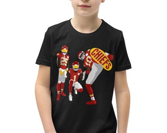 Youth Chiefs Short Sleeve T-Shirt | Bella Canvas Brand Tee | Kansas City Football, Kids KC gear, Game Day Outfit, Gift, Boys, Girls