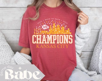 Adult Comfort Colors | Champions | Unisex garment-dyed heavyweight t-shirt | Chiefs tee, Kansas City Football, Game Day Outfit, KC, LVIII