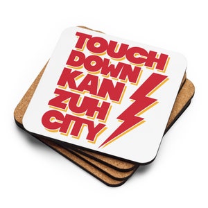 Chiefs Cork-back coaster | Kansas City Football Coaster, Touchdown KC, Party Favors, Dad Husband Gift, Man Cave, Champs