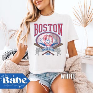 Adult Boston Boxy Crop | Red Socks Baseball, Sox, Game Day Shirt, Comfort Colors Tshirt, Oversized, Boston, Trendy Tee, Gift
