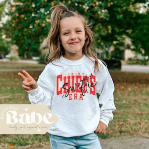 Kinder In meiner Häuptlings (Swift) Era | Jugend Crewneck Sweatshirt, Gildan | Kelce, Rundhalsausschnitt, Vintage, KC, Kansas City Football, Taylor, Game Day