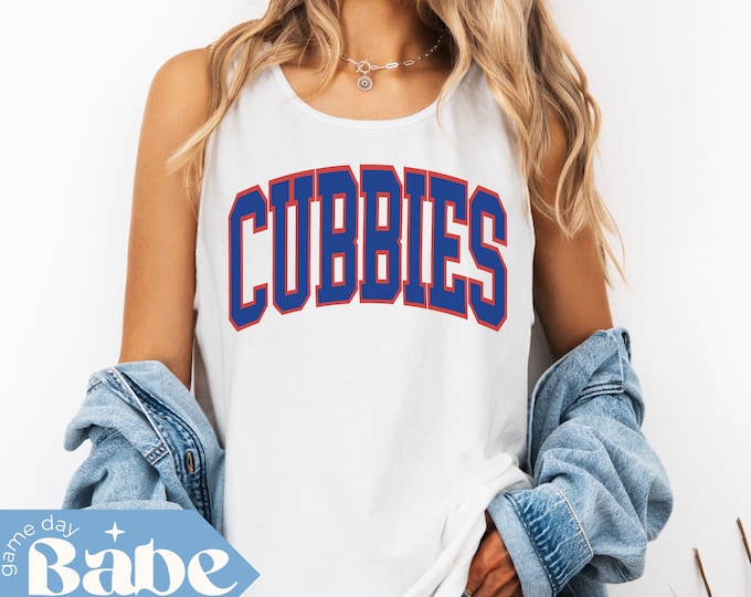 T-shirt Donna Chicago Cubs Cubbies Con Strass - Scollo A V - Bling Lady