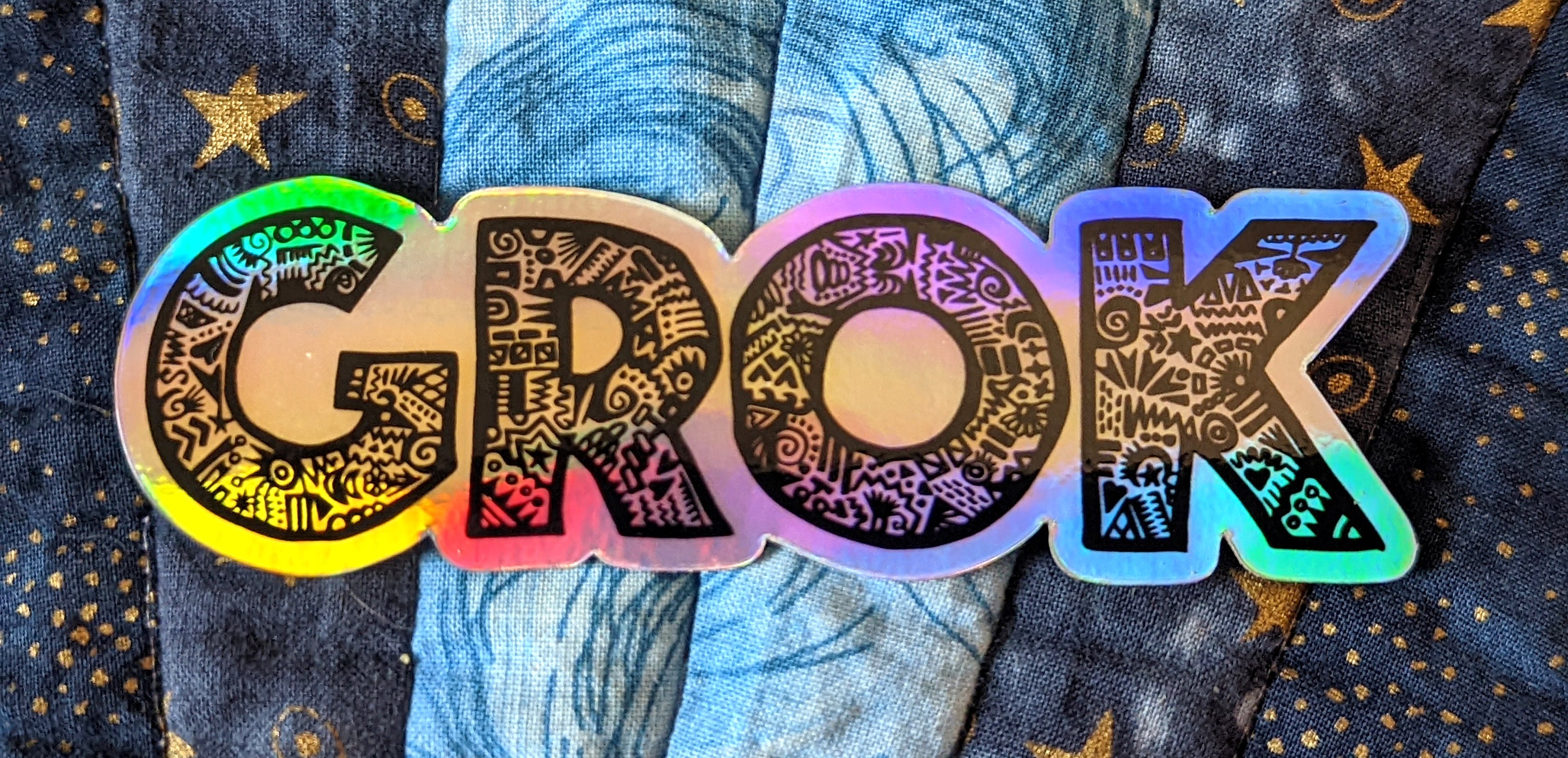 GROK Stranger in a Strange Land Holographic Sicker - Etsy
