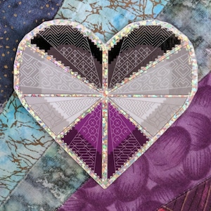 Asexual Pride Sticker | Asexual Flag Gift | Ace Love Sticker | Glittery Ace Heart Sticker