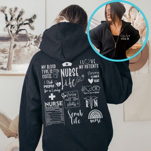 Nurse Jacket Personalized With Name, RN Jacket, Nurse Hoodie Full Zip Up Jacket, Nurse Jacket Fleece, Nurse Apparel, Nurse Preceptor Gift