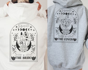 Celestial Bridal Party Zip Up Hoodie, The Bride and The Coven Getting Ready Bridal Zip Ups, Bridesmaid Zip Up, Celestial Bride, Witchy Bride