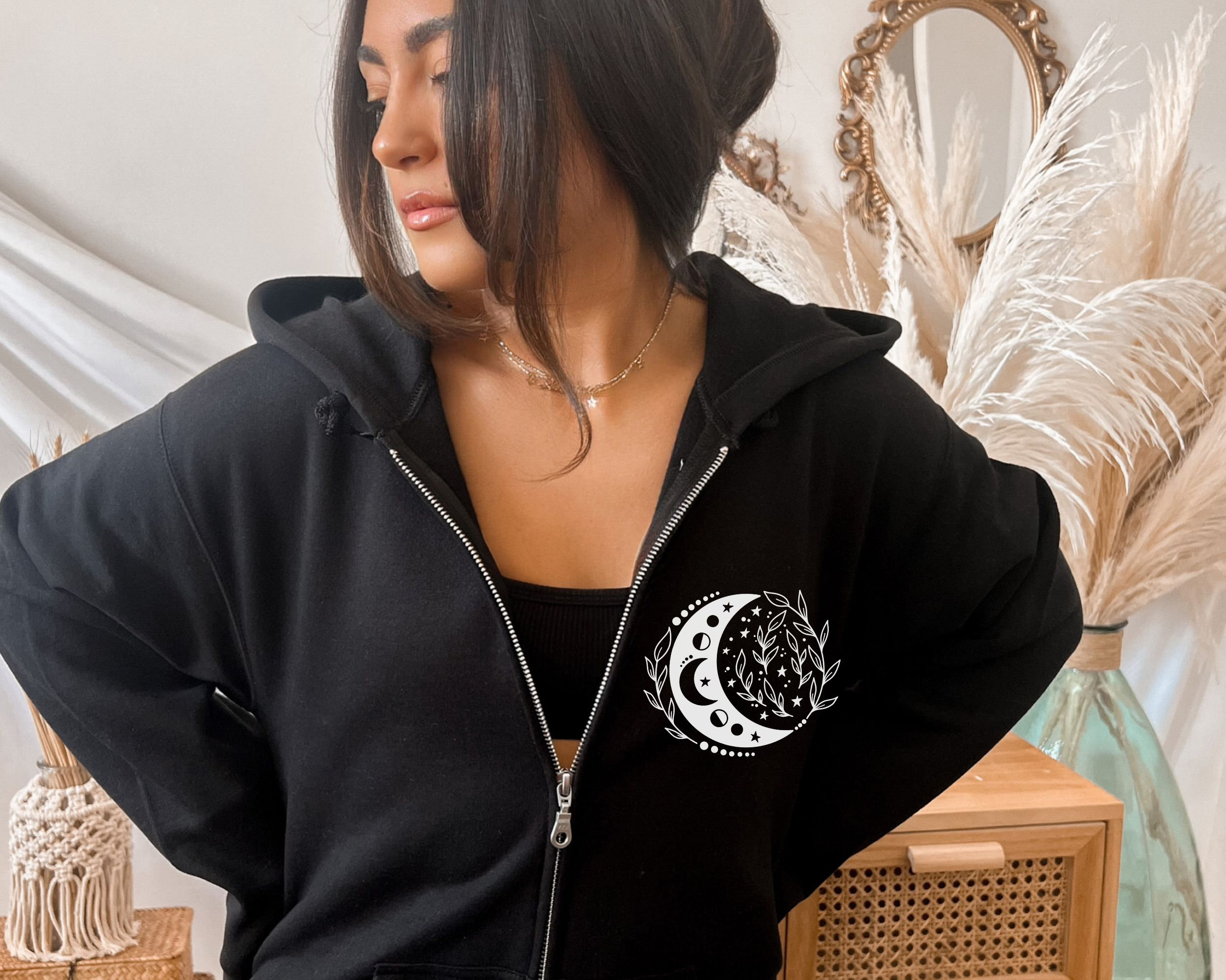 Sun and Moon Zip Hoodie - Etsy