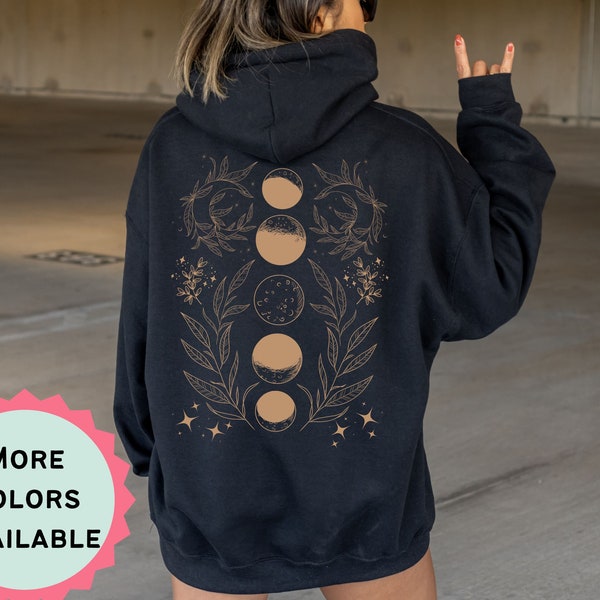 Black Zip Up Hoodie, Full Zip Up Hoodie, Celestial Hoodie, Moon Hoodie, Women's Zip Up Hoodie, Y2k Hoodie, Witchy Hoodie, Spiritual Hoodie