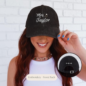 Engagement Gift Embroidered Bride Hat Personalized Honeymoon Hat Bride Hat Bachelorette Future Mrs Gift Just Married Hat Bridal Shower