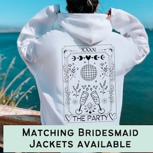Bride Getting Ready Zip Up Jacket, Bride Getting Ready White Zip Up Hoodie, Celestial Bride Hoodie, Bride Robe, Custom Zip Up Hoodie