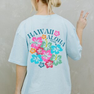 T-Shirt Hibiscus Flowers Hawaii Aloha State Tropic Islands