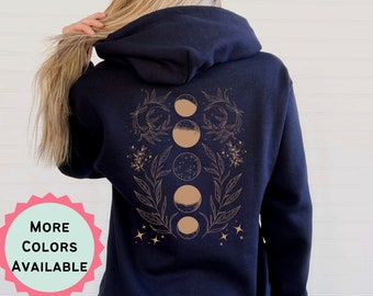 Zip Up Hoodie, Full Zip Up Hoodie, Celestial Hoodie, Moon Hoodie, Women's Zip Up Hoodie, Y2k Hoodie, Witchy Hoodie, Spiritual Hoodie