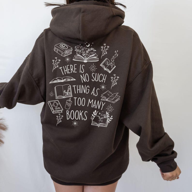 Comfortable reader apparel zip-up with original book lover doodles.