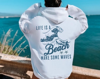 Surf Hoodie, Coconut Girl Beachy Hoodie, Ocean Hoodie, Beach Gifts, Teenage Girl Gifts, Surfer Girl, Surf Sweatshirt, Beach Cover Up