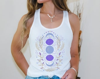 Celestial Tank Top, Moon Phase Shirt, Witchy Tank Top, Moon Tank Top, Hippie Tank Top, Witchy clothing, Aesthetic Tank Top, Hippie Tank
