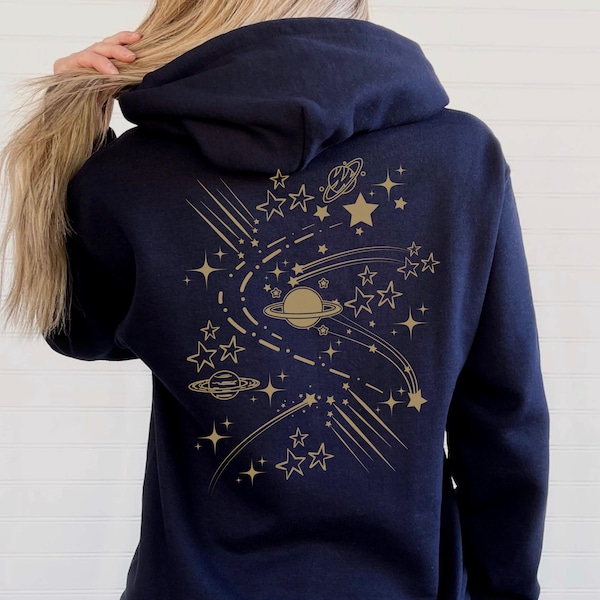 Ruimte hoodie Y2K zip-up hoodie Galaxy Star Sweatshirt hemelse hoodie Astronomy hoodie Star thema kleding zip-up sweater ruimte cadeau
