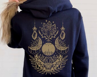 Moon Hoodie, Celestial Hoodie, Witchcraft Hoodie, Witchy Hoodie, Triple Moon, Spiritual Hoodie, Witchcraft Sweatshirt, Pagan Apparel