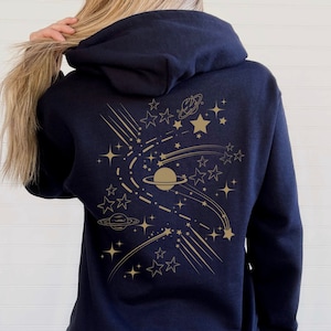 Star Hoodie, Galaxy hoodie, Space Hoodie, Celestial Hoodie, Y2k Hoodie, Star Galaxy Shirt, Galaxy Sweatshirt, Shooting Star, y2k Clothing
