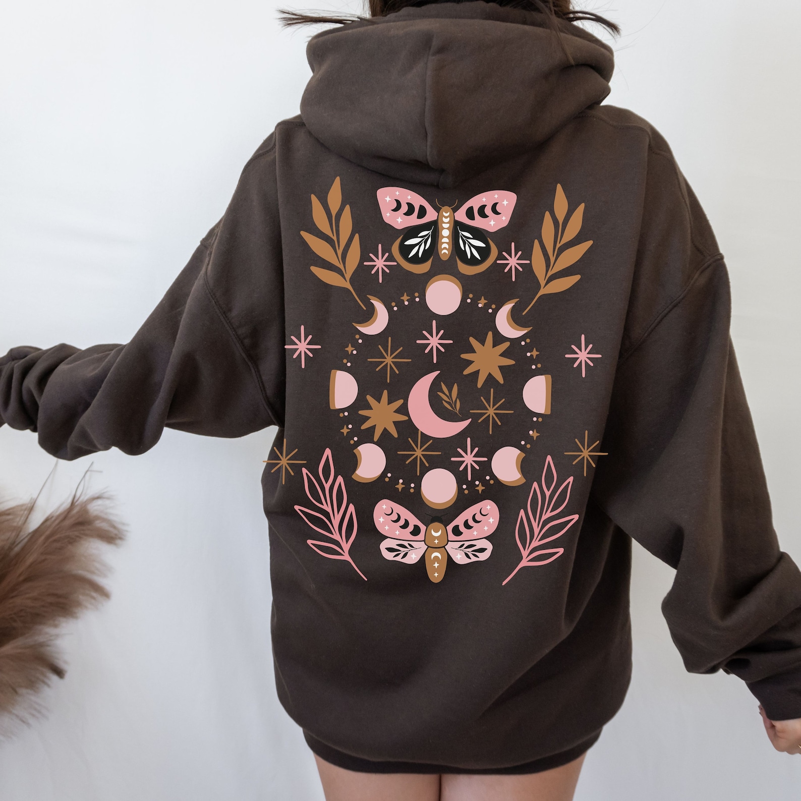 Celestial Print Pattern Women Hoodie Dress