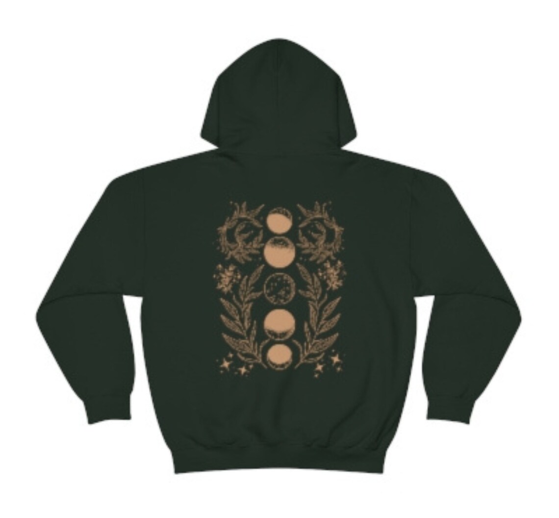 Moon Hoodie With Design on the Back of Hoodie Celestial - Etsy
