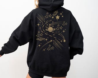 Space Hoodie Y2K Zip Up Hoodie Galaxy Star Sweatshirt Celestial Hoodie Astronomy Hoodie Star Themed Clothing Zip Up Sweatshirt Space Gift