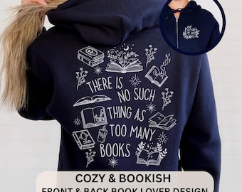 Bookish Hoodie Full Zip Up For Book Lovers