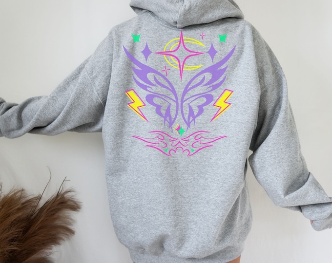 Y2K Striped Color Zip-up Hoodie