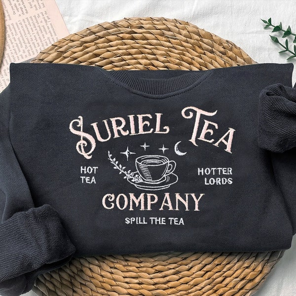 Suriel Tea Co Embroidered sweatshirt, Acotar Bookish Sweat,Sarah J Maas Shirt,A Court Of Thorns And Roses,Suriel Tea Tshirt