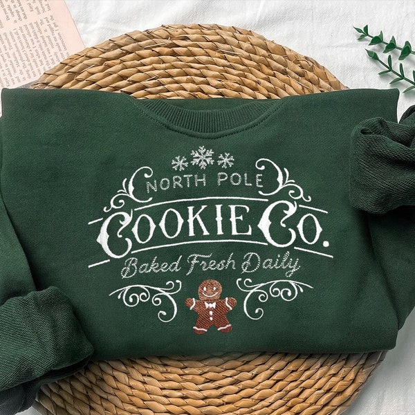 North Pole Cookie Co embroidered sweatshirt | Christmas present | Christmas season gifts