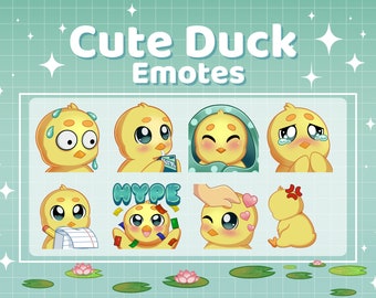 Duck Twitch Emotes: Cozy, Hype, Angry (PNG Files)