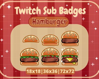 Twitch Food badges Hamburger sub badges