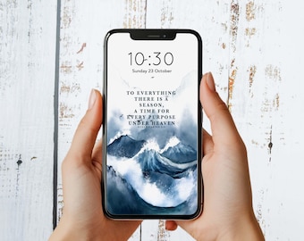 Bible Verse Phone Wallpaper - Ecclesiastes 3:1 - High Resolution - To Everything There Is A Season Digital Wallpaper - PNG