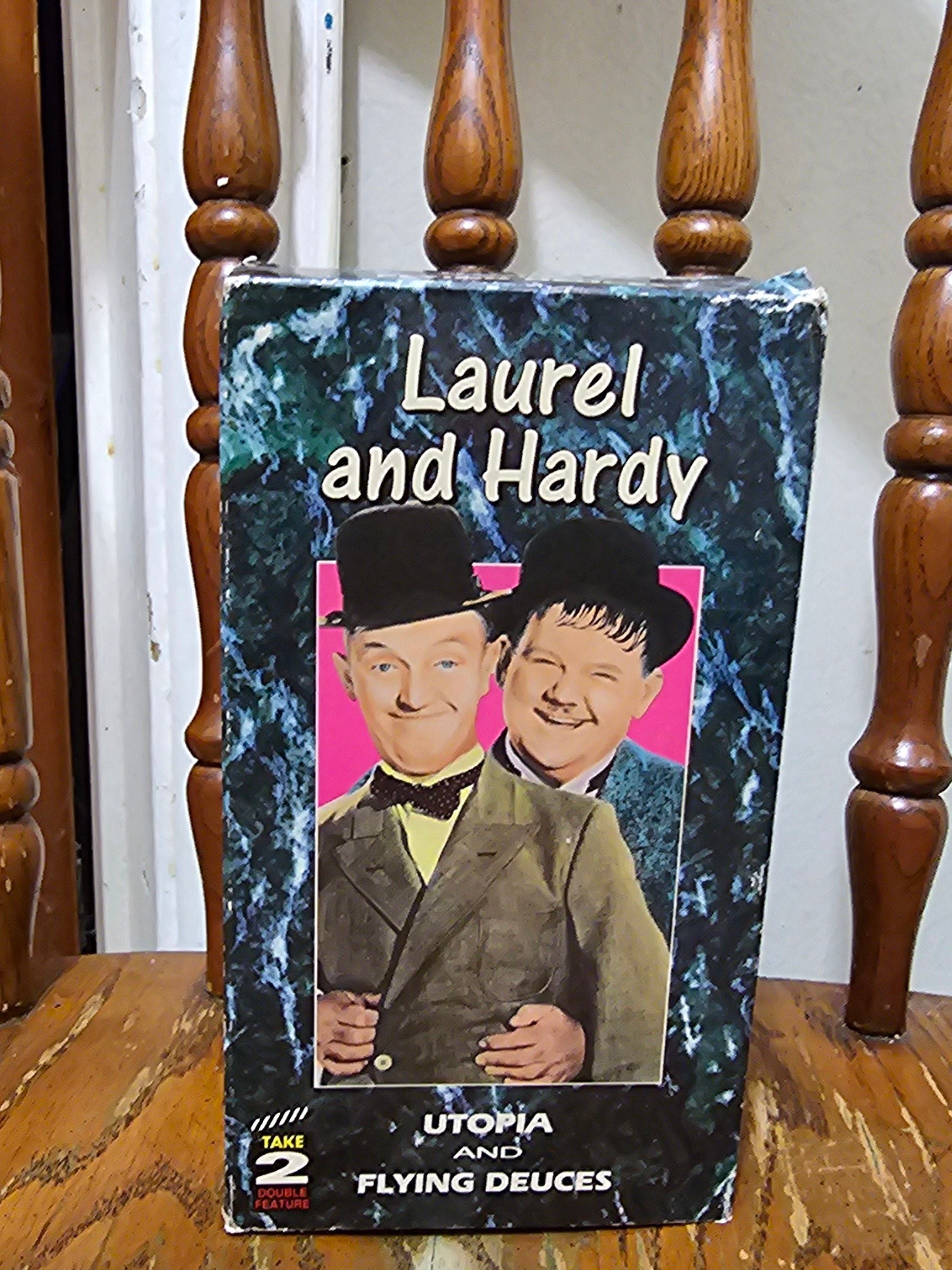 Vintage LAUREL and HARDY Utopia and Flying Deuces Double Feature VHS Tape - Rare
