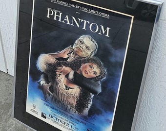 Vintage Kopit & Yeston&#39;s PHANTOM San Gabriel Valley Civic Light Opera (1993) Original Poster 28&quot;x20&quot; Framed VERY RARE