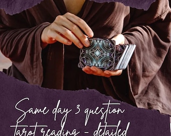Open Daily! 3 Question Tarot Reading ***Detailed Reading***