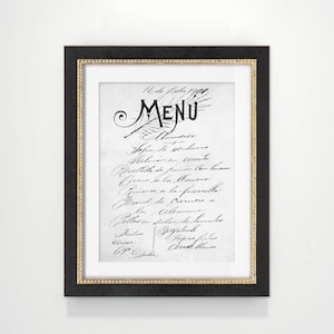Ilustración de menú vintage, arte mural para cocina, decoración de comedor, póster con menús de hotel y cafetería escritos a mano, letrero moderno para cocina de estilo rústico.