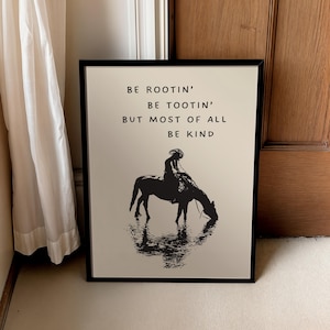 Póster con impresión de reflexión amable con cita de vaquero, arte de pared occidental, rodeo, desierto, cactus, país, suroeste, minimalista, decoración del oeste