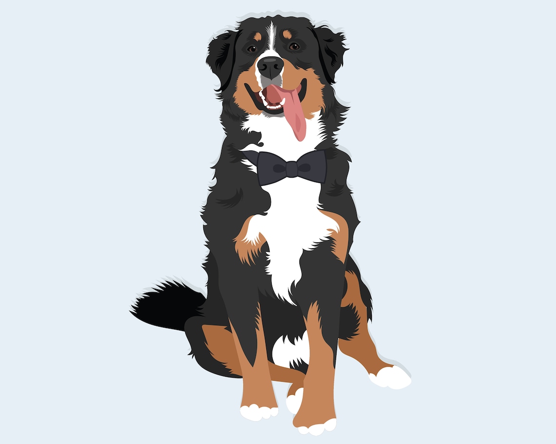Bernese Mountain Dog Clip Art Dogs Editable Vector Pack Bernese ...