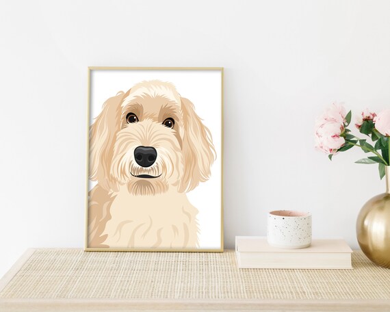 Labradoodle Art Print - Goldendoodle Art Print - Dog Wall Art Print in 4 sizes - 8x10 - 11x14 - 16x20 - 18x24