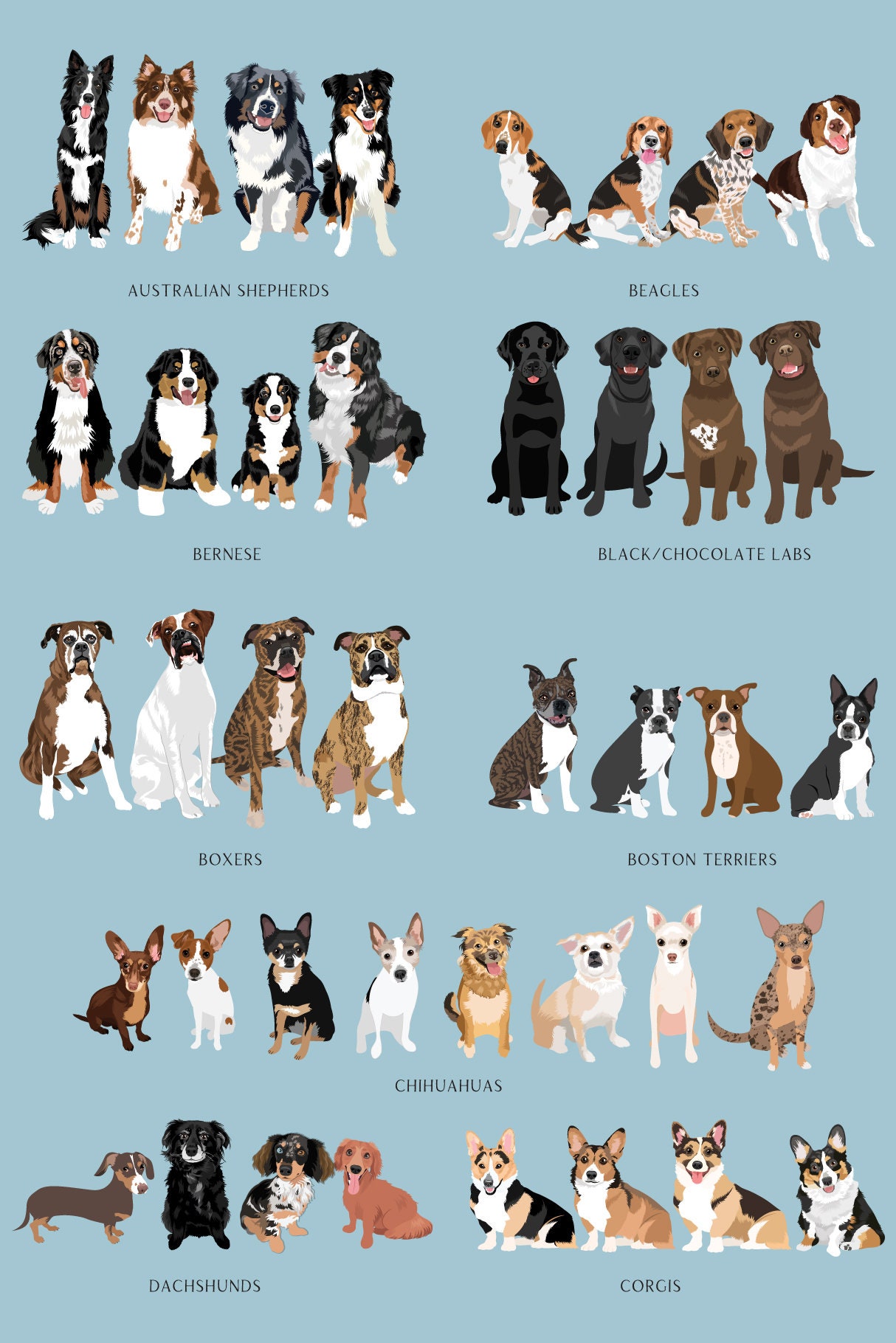 Dog Clipart Bundle With 140 Dogs VOLUME 2 Dog Breed - Etsy