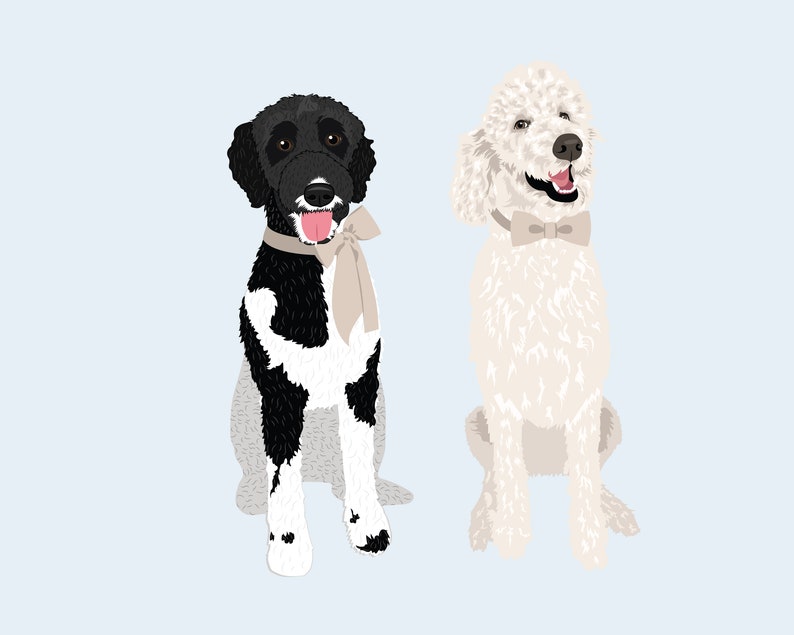 Labradoodle Clip Art Dog Breed Illustration Pack Etsy