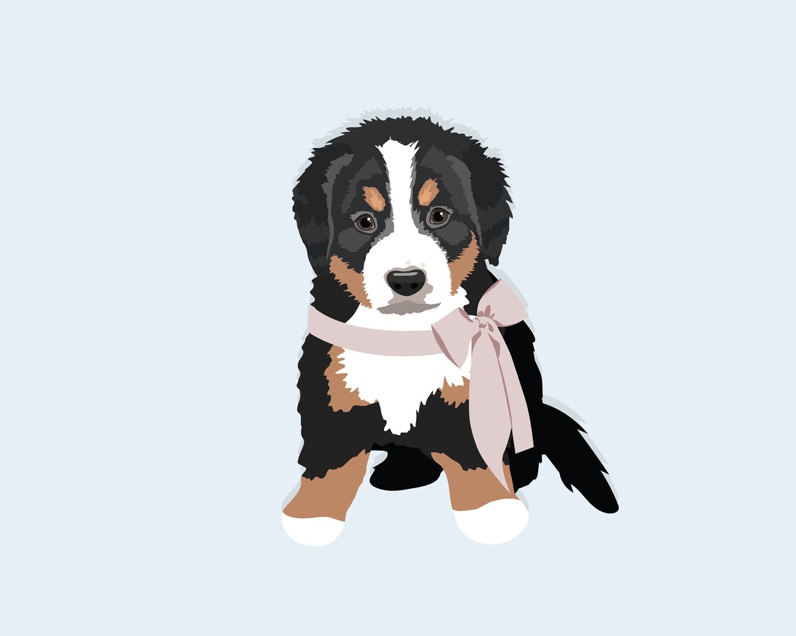 Bernese Mountain Dog Clip Art Dogs Editable Vector Pack Bernese ...